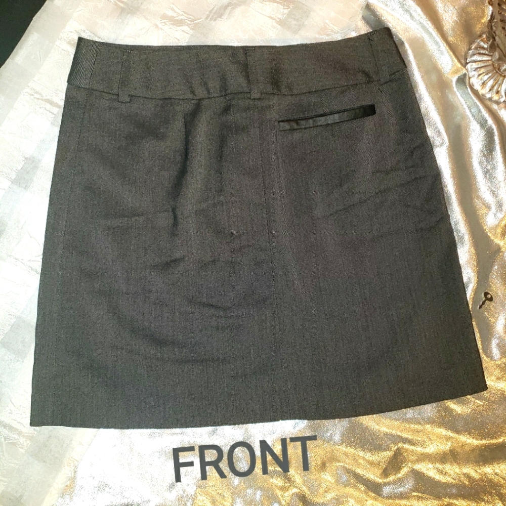 NICE! WOOL VINTAGE STRETCH MINI SKIRT GUNMETAL GRAY SIZE 1/2 (XS-SMALL) - Picture 2 of 9